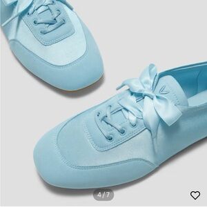 NWOT Vivaia Square-Toe Lace-Up Satin Sneakerina (Cristina) size EU36/ US5.5-6